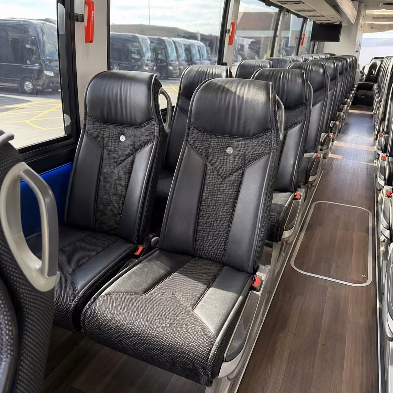 56 passenger charter bus inside