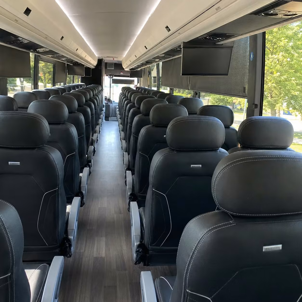 56 passenger charter bus interior